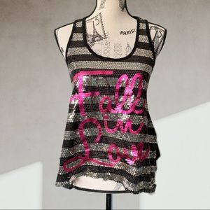 Fall in Love sequin tank top SMALL